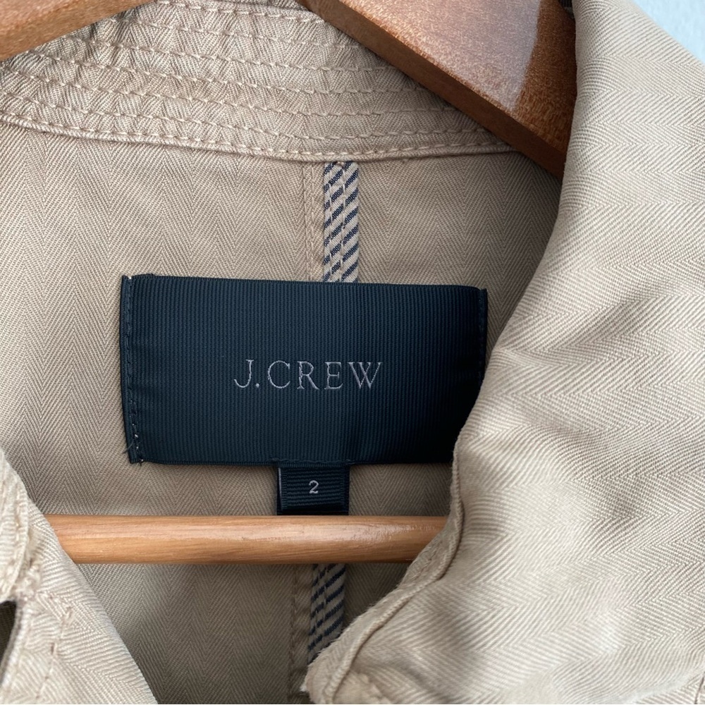 JCrew Icon Trench Coat Classic Tan Camel Preppy Mid-Length Double Breasted Sz 2 - Picture 9 of 12